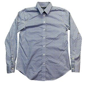 Lauren Ralph Lauren Button Down Shirt Paisley Print Long Sleeve Blue Small Boho